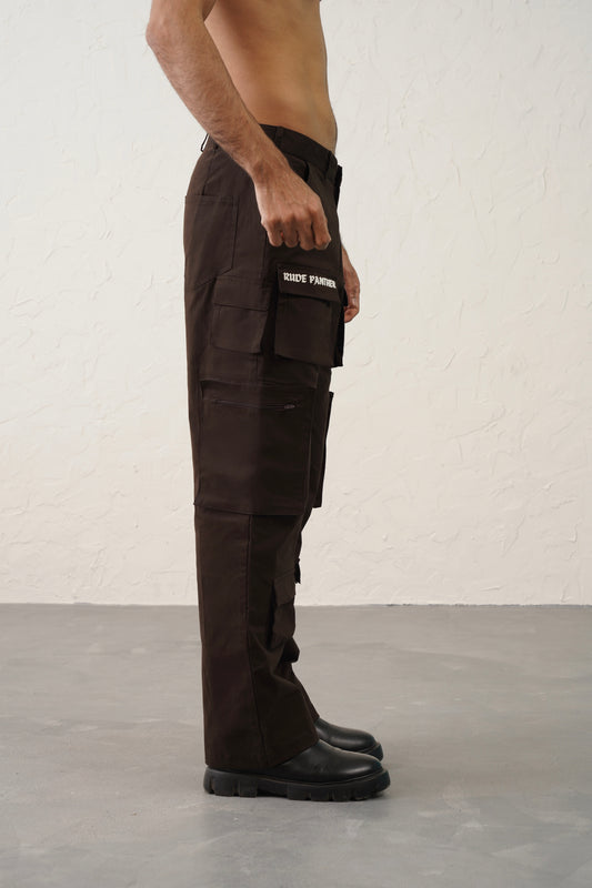 11 Pocket Taupe Brown Baggy Unisex Cargo Pants