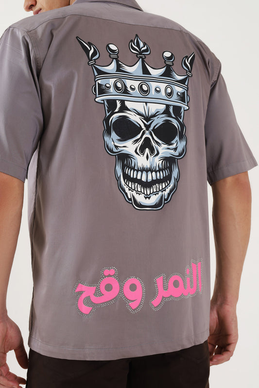 Grey Sweet Devil Utility Overshirt