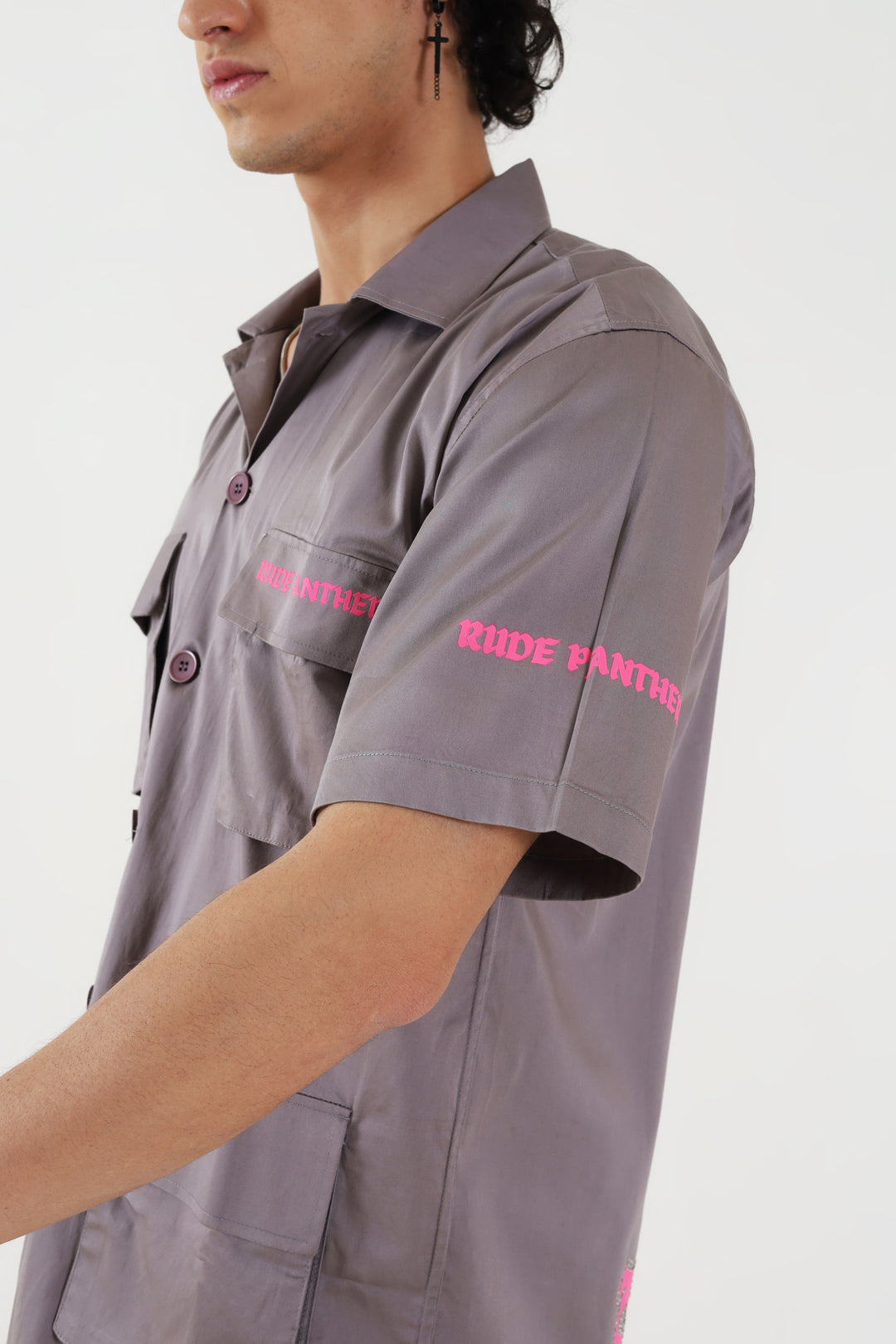 Grey Sweet Devil Utility Overshirt