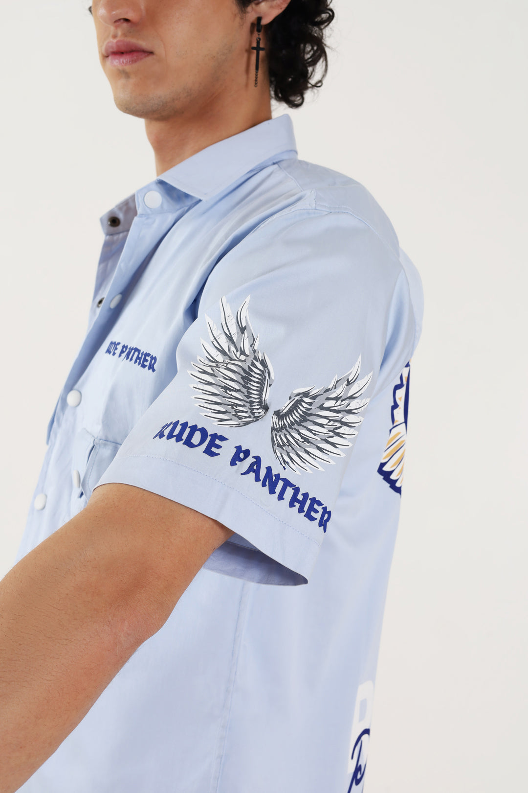 Spencer Blue Angry Owl Utility Shirt