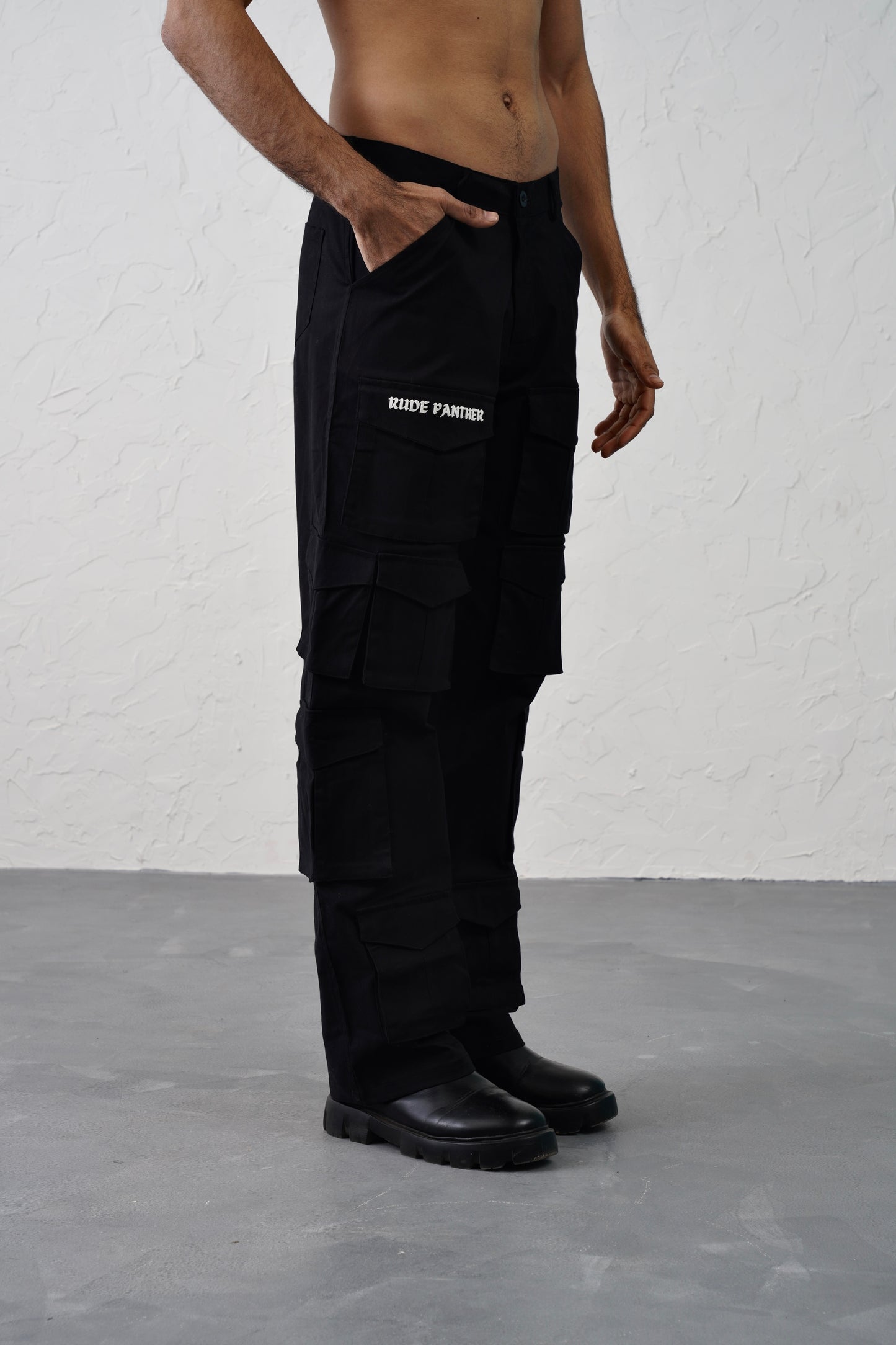 14 Pocket Black Baggy Unisex Cargo Pants