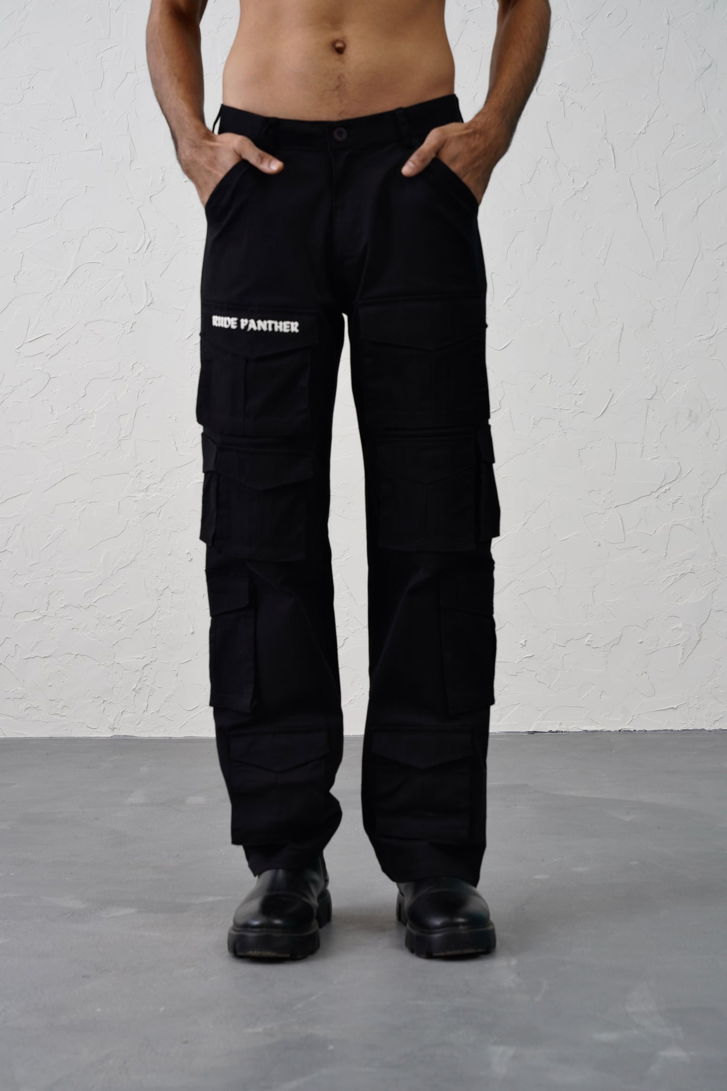 14 Pocket Black Baggy Unisex Cargo Pants