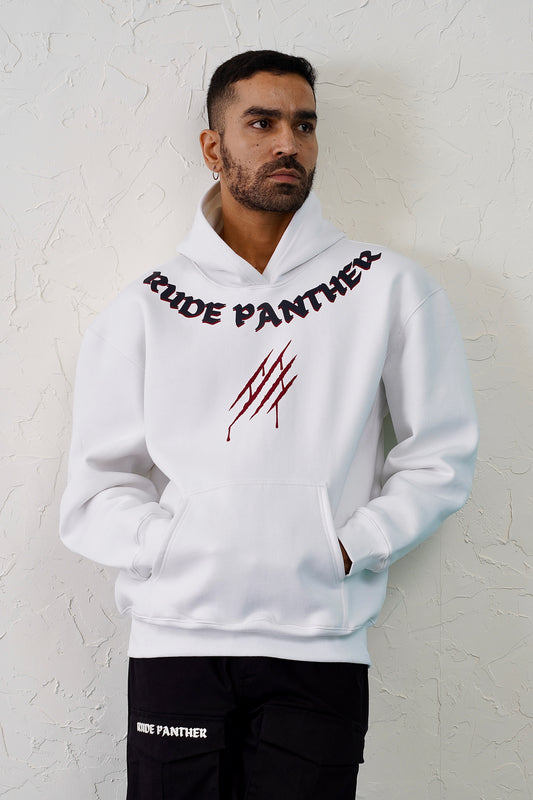 White Furious Tiger Hoodie