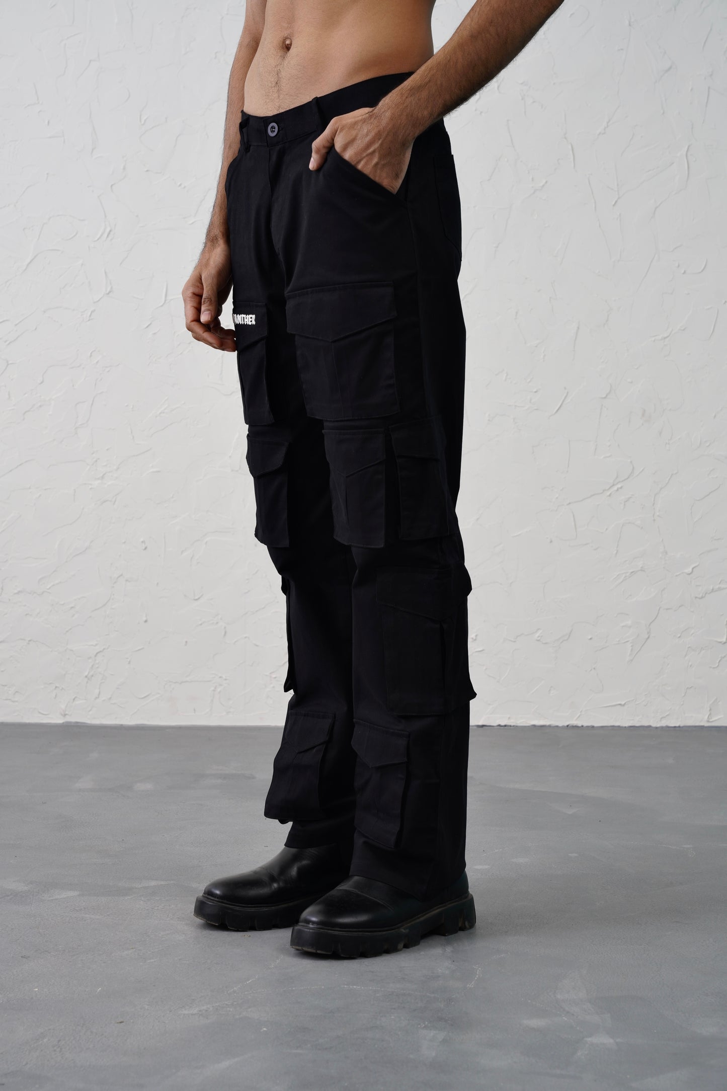14 Pocket Black Baggy Unisex Cargo Pants