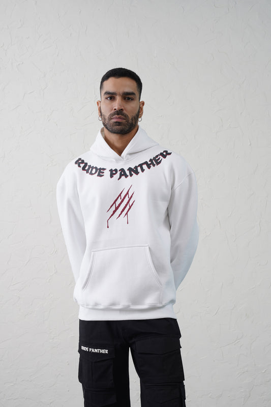 White Furious Tiger Hoodie