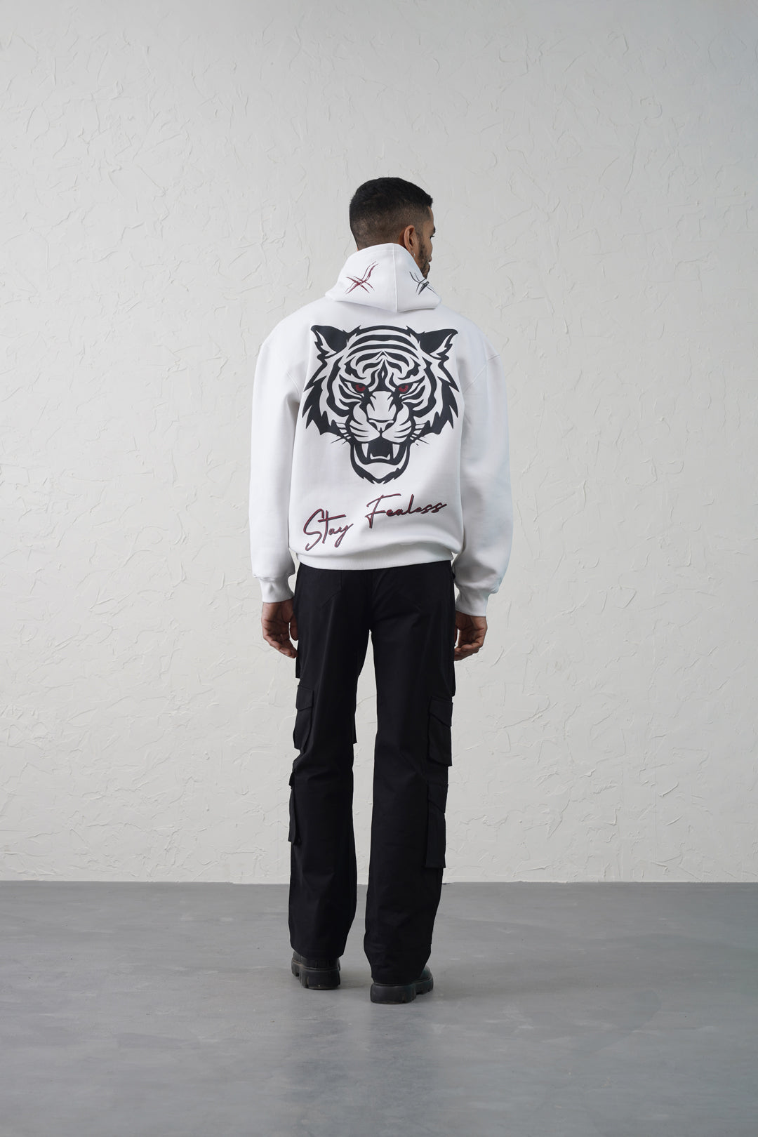 White Furious Tiger Hoodie