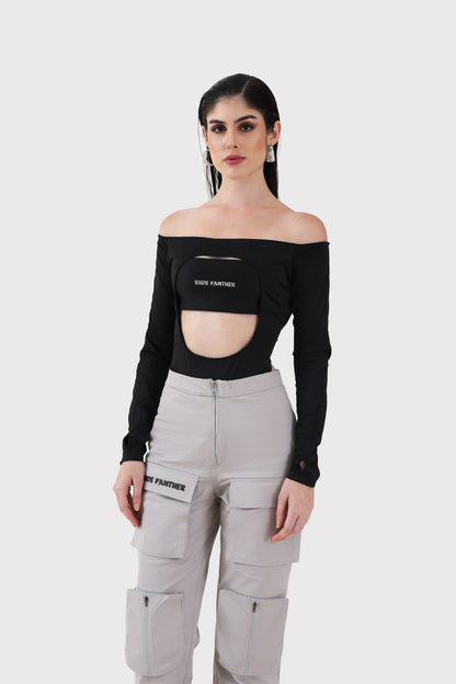 Cheryl Black Rude Panther Bodysuit